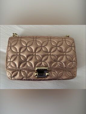 Michael Kors Metallic Rose Quilted Crossbody